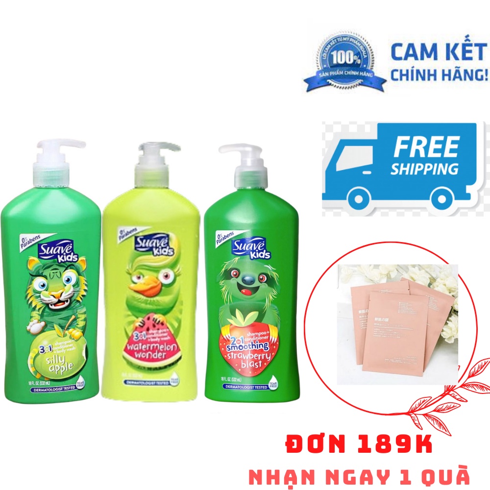 Sữa tắm gội toàn thân cho bé  SUAVE KID ( mẫu mới) 532ml