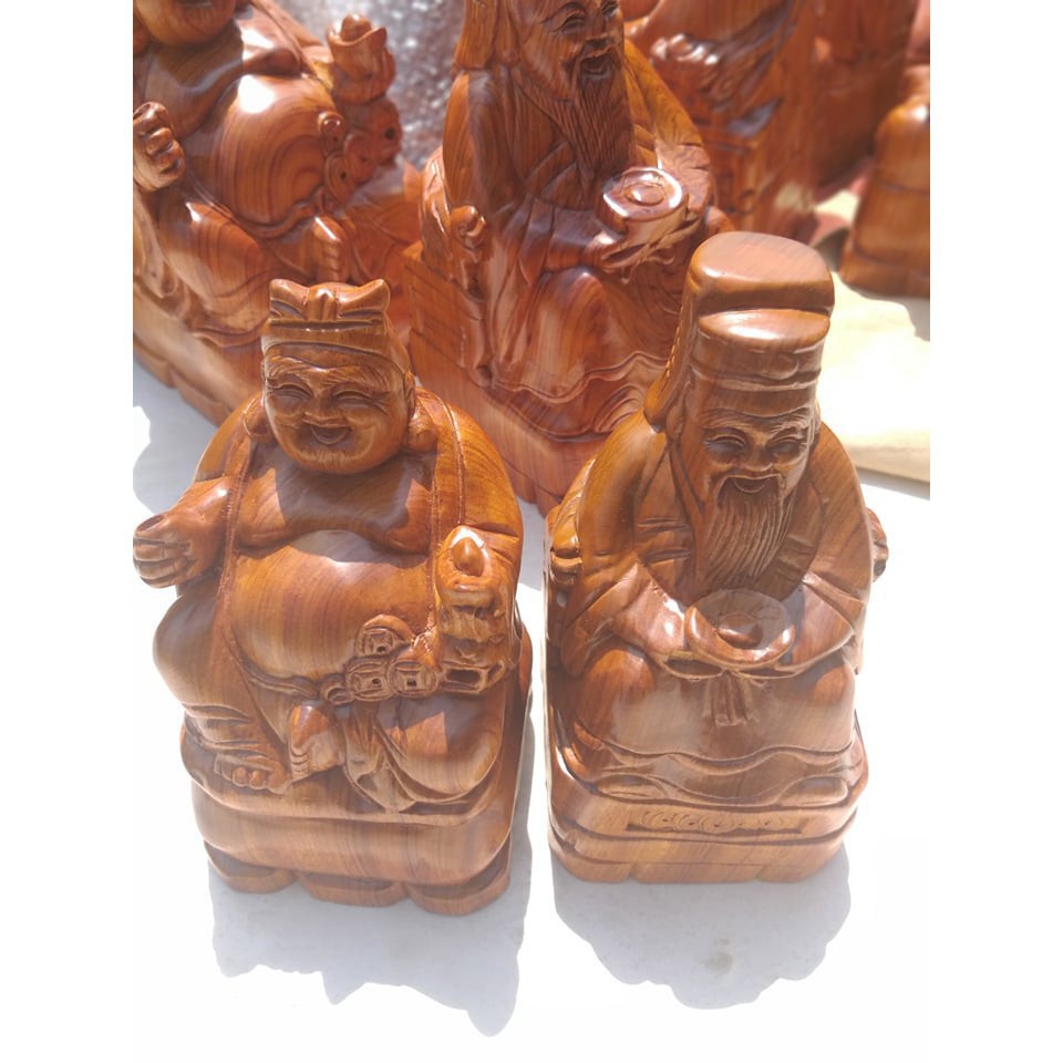 Tượng thần Tài ông Địa bằng gỗ cao 25cmx13z12cm