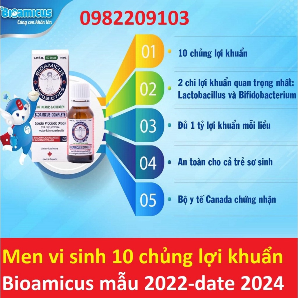 Men Vi Sinh Bioamicus Complete 10 Chủng - Nhập khẩu chính hãng Canada