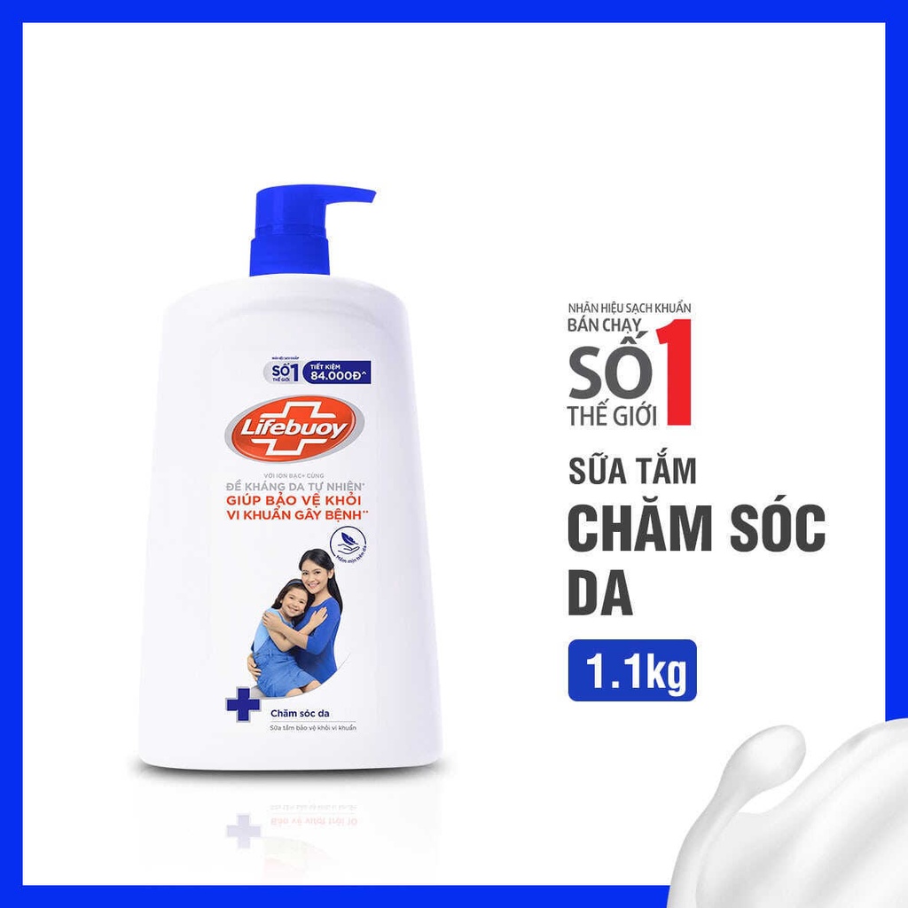 Sữa Tắm Lifebuoy Sạch Khuẩn Bảo Vệ Vượt Trội Mạnh Mẽ Chứa Ion Bạc+Hỗ Trợ Cùng Đề Kháng Da Tự Nhiên- chai 1,1KG