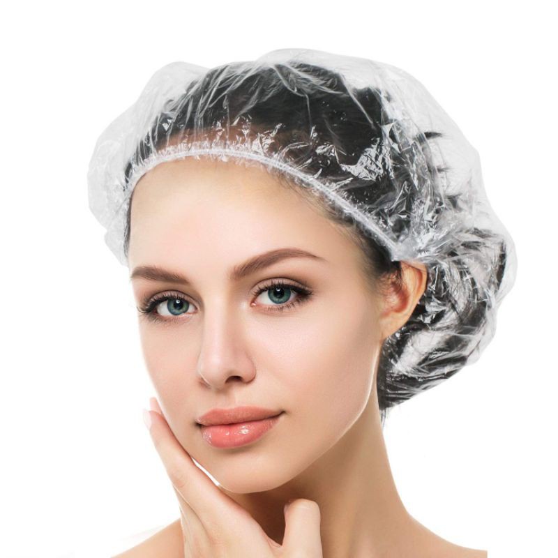 2 Nón trùm tóc nilong/mũ trùm tóc , mũ chụp tóc hấp ủ nhuộm, mũ gội đầu