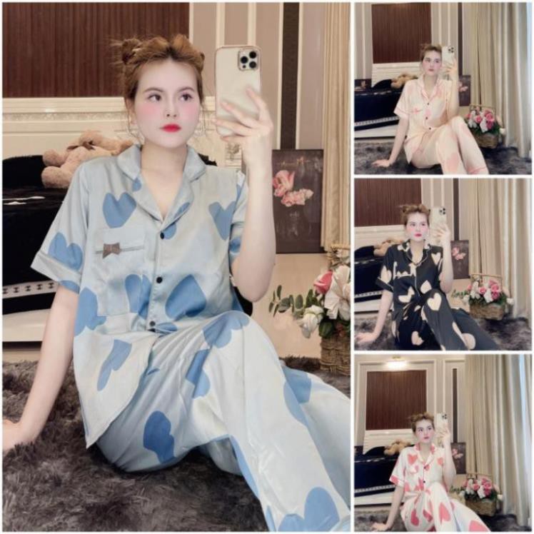 Pijama lụa latin mạc Thái tay ngắn quần dài - Đồ ngủ nữ satin loại 1 cao cấp không nhăn (ẢNH THẬT CỦA SHOP) sexy New