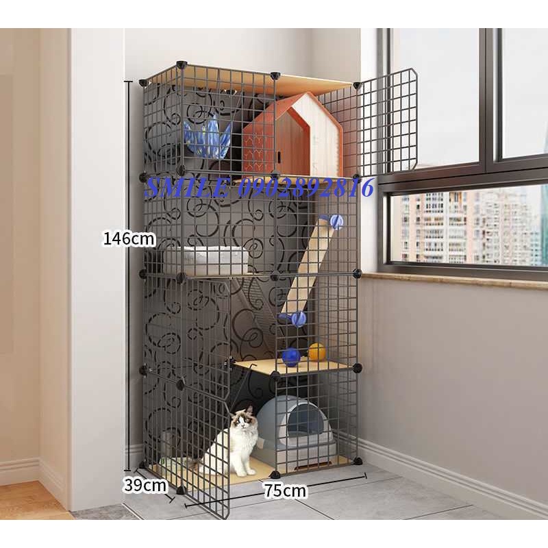 (TẶNG MÓC KHÓA CHUỒNG) COMBO CHUỒNG,LỒNG LƯỚI THÉP GHÉP DÀNH CHO CHÓ MÈO THÚ CƯNG ĐA NĂNG