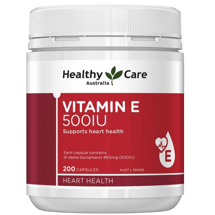 Vitamin E 500IU Healthy care Úc 200 viên