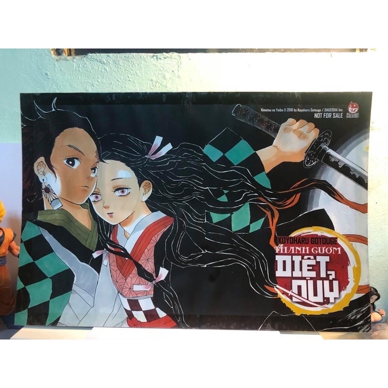 Poster Kimetsu no yaiba quà tặng vol1 của NXB Kim Đồng