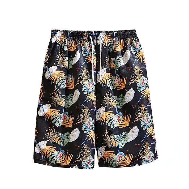 Set Áo Sơ Mi Ngắn Tay In Họa Tiết Hoa + Quần short Thời Trang Đi Biển Phong Cách Hawaii Cho Nam