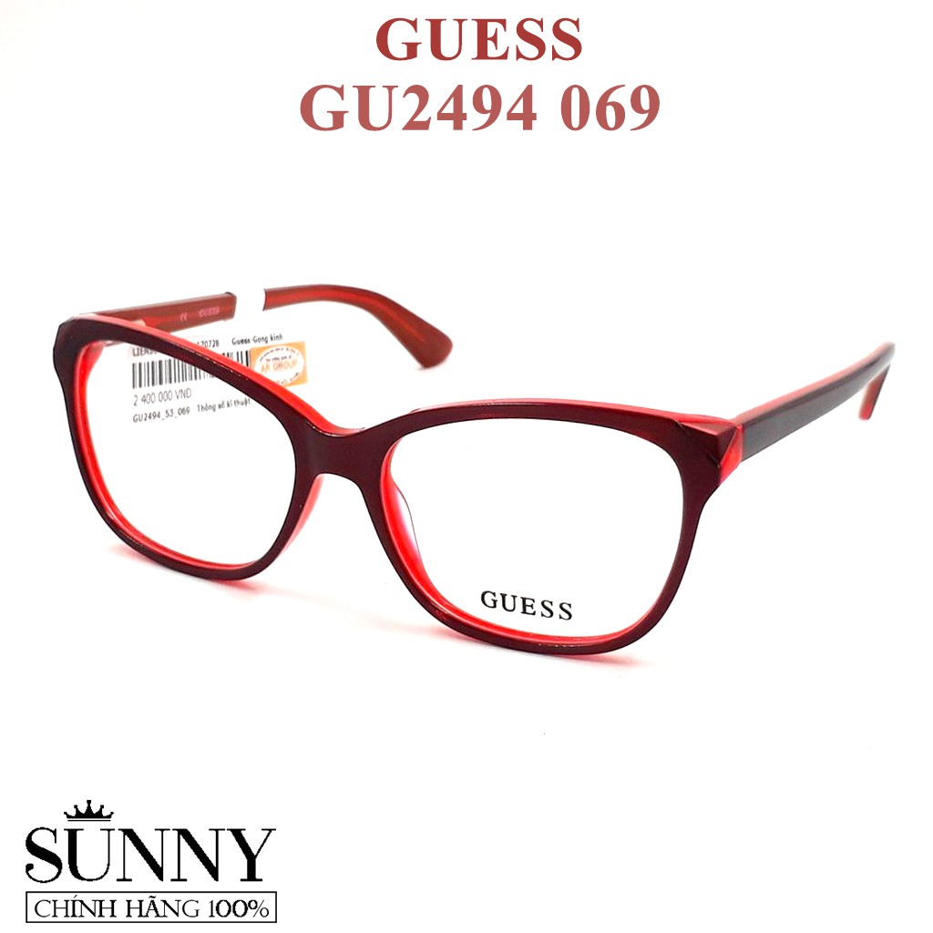 GU2494 069 gọng kính Guess chính hãng, thiết kế dễ đeo bảo vệ mắt