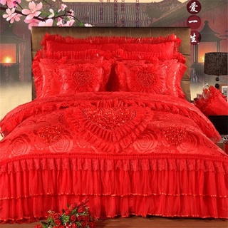 Set ga cưới cotton lụa (4 món) phong cách công chúa
