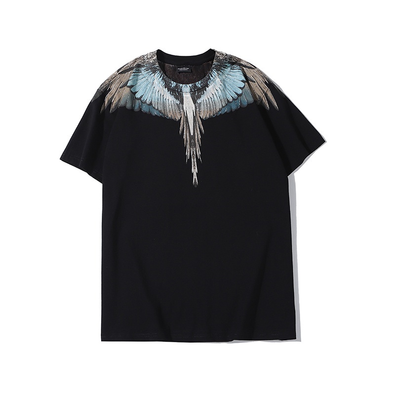 Áo thun cotton cổ tròn size cỡ lớn in hình đôi cánh cổ điển thời trang unisex