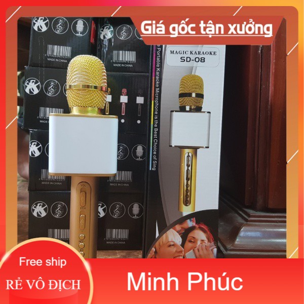 [Mã 2404EL10K giảm 10K đơn 20K] [BÁN SỈ] Mic Karaoke SD08 - Hàng Loại 1 âm thanh chuẩn