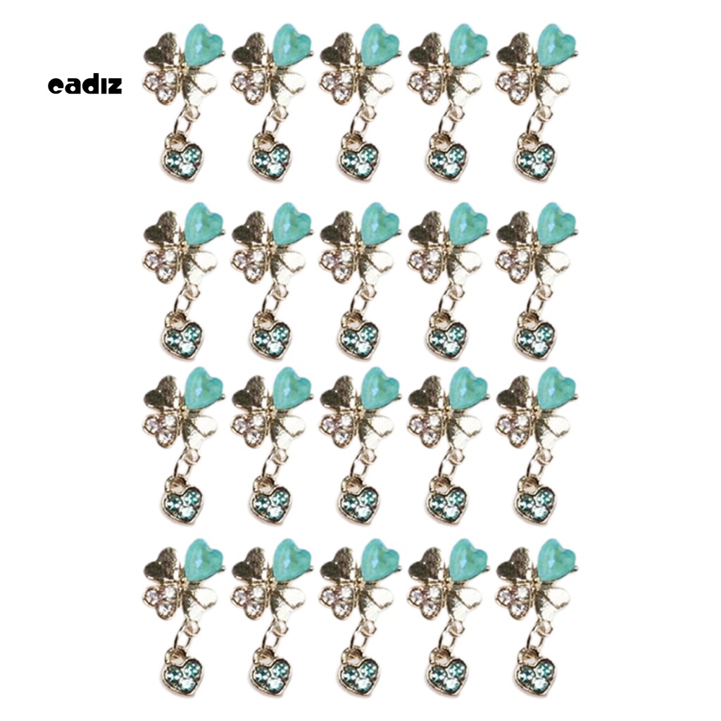 Bộ 20 Phụ Kiện Trang Trí Móng Tay Hình Cỏ 4 Lá Sang Trọng