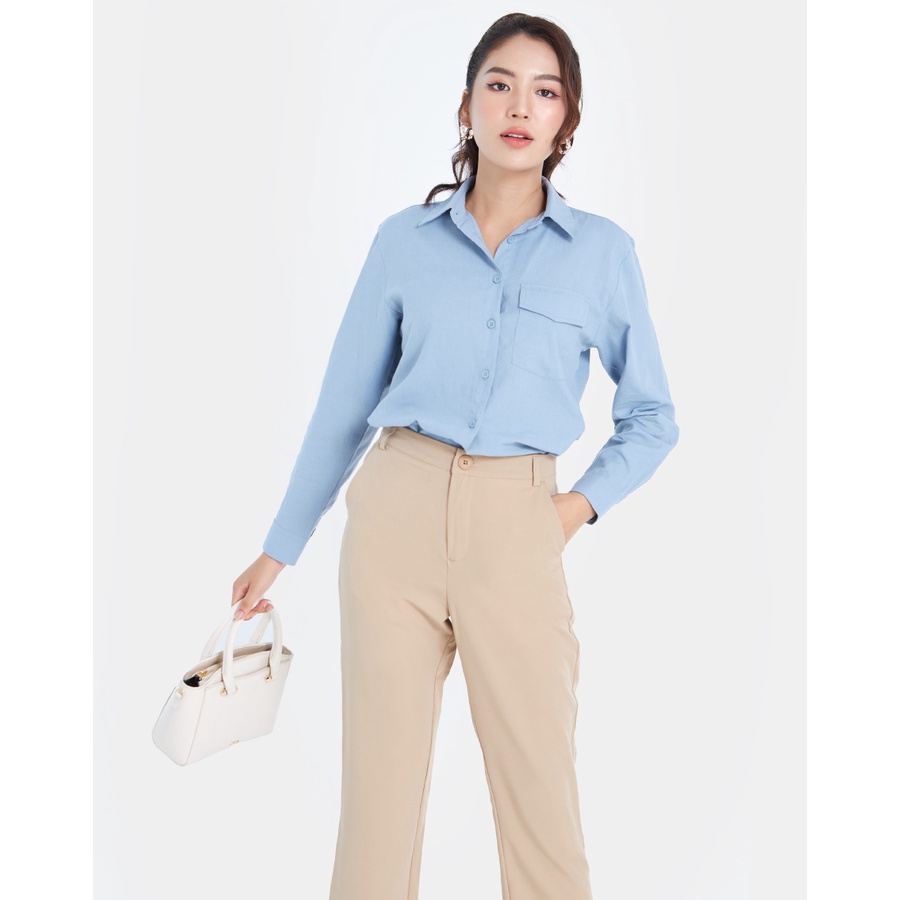 Áo Sơmi Thời Trang JUNO Tay Dài Nắp Túi JNASM014