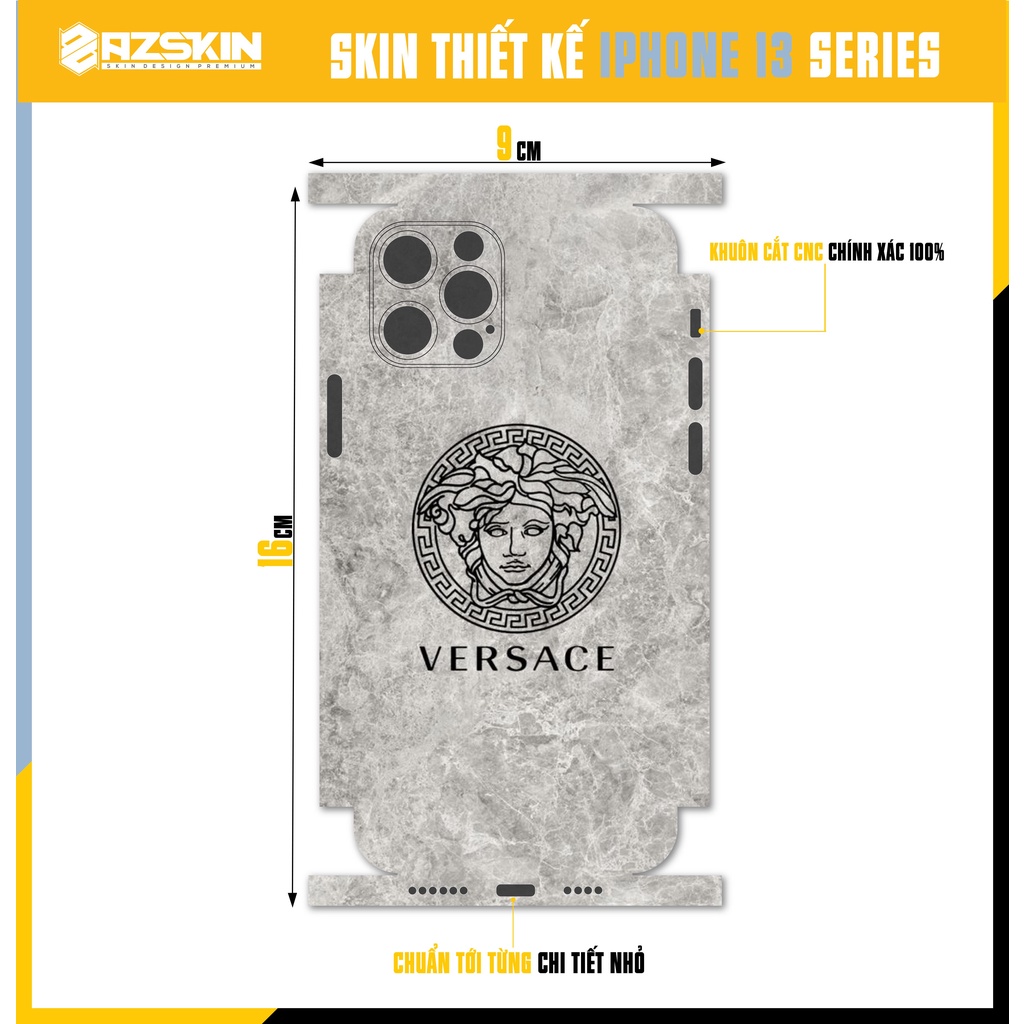 Miếng Dán Skin Versace IPhone 13 Mini - 13 Pro Max |SK_IPLB98| Chất Liệu Nhập Khẩu, In Siêu Nét, Cắt CNC, Dán Lưng Viền