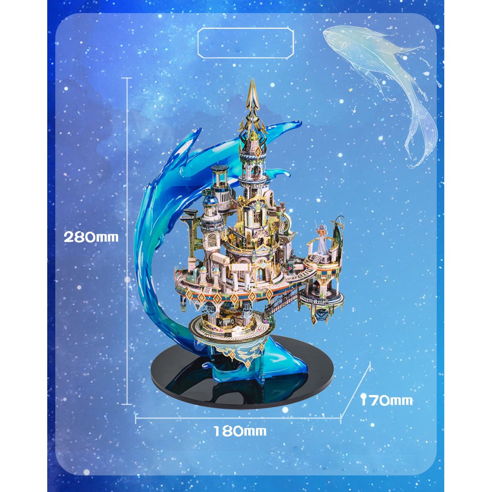 Mô hình lắp ghép kim loại 3d cung điện ATLANTIS  +tặng kèm 1 mô hình 120k tự chọn