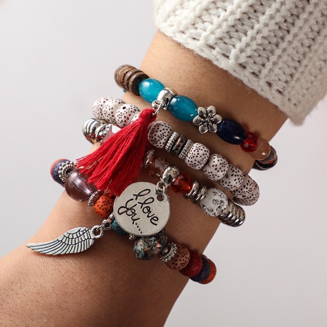 Set vòng tay bohemian thời trang nữ