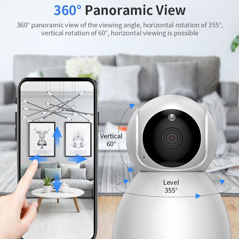 Camera giám sát CCTV PTZ IP EVKVO Xiaomi Xiaovv 3MP HD xoay Ai nhân tạo với đèn hồng ngoại ban đêm theo dõi em bé/nhà ở