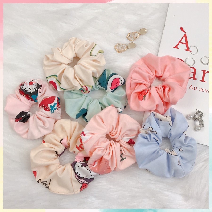 Chun buộc tóc hot trend  Scrunchies nhiều màu sắc xinh xắn