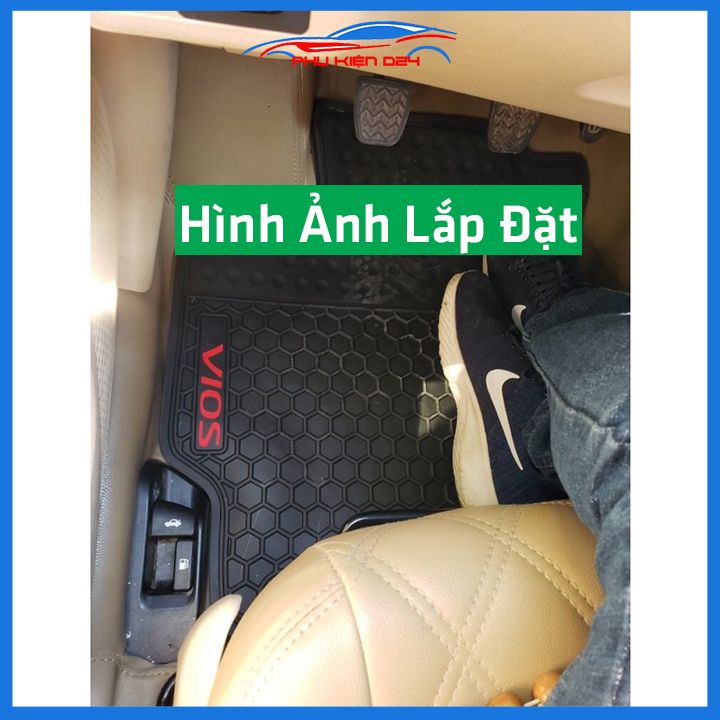 Thảm lót sàn cao su Vios 2014-2015-2016-2017-2018-2019-2020-2021-2022-2023 hàng chuẩn theo xe chịu lực tốt