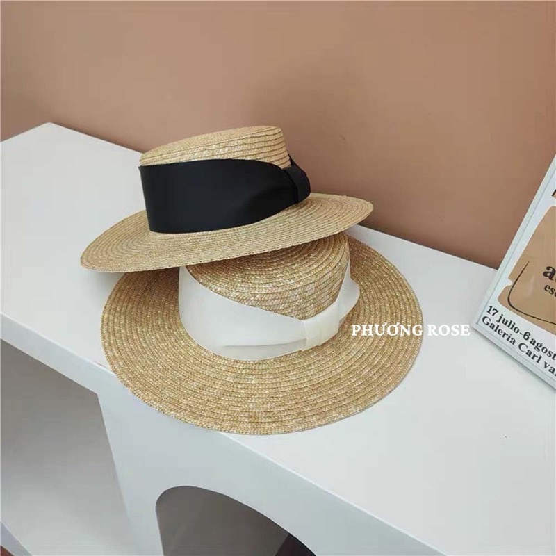 Nón cói gaucho đi biển vành 9cm phối đai bảng to nổi bật hàng cói tự nhiên cao cấp-Tiệm Cói Cô Lê