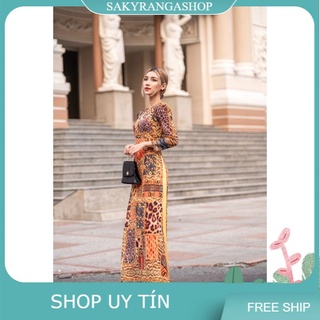 Set áo dài hoạ tiết hoa văn sang trọng