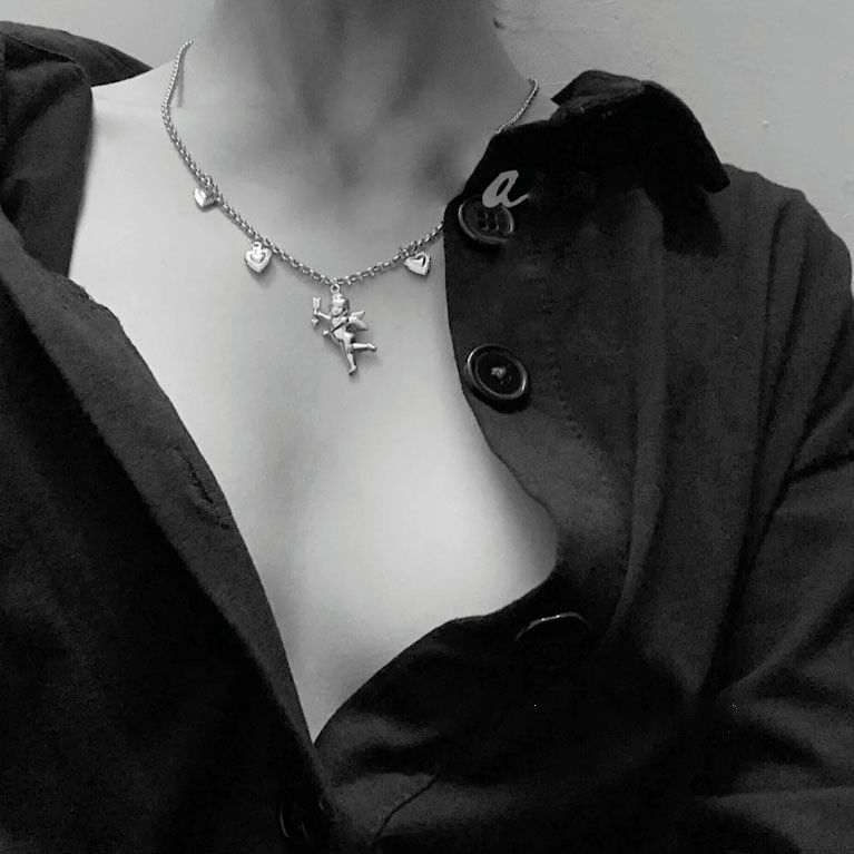 Dây Chuyền Mặt Trái Tim Và Đôi Cánh Thiên Thần Cổ Điển