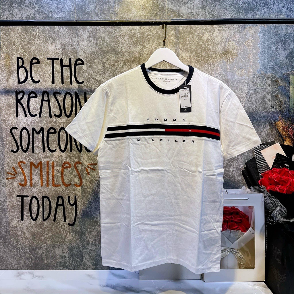 Áo thun Tommy Hilfiger Hàn Quốc Auth cotton mát unisex nam nữ