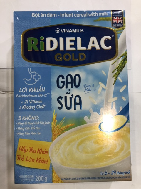 ❤Bột Ăn Dặm RiDIELAC Gold Vị NGỌT- Vị MẶN (7 Vị 200g x 1Hộp Giấy)