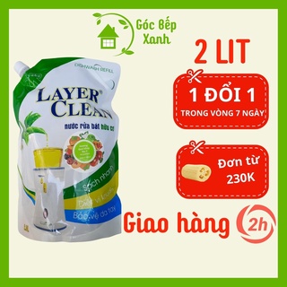 Nước rửa chén hữu cơ Layer Clean quả hồng, quả quýt túi 2L, Layer Clean hữu cơ