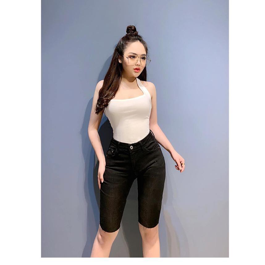 quần short jean NGỐ MÀU ĐEN TUA LAI SN-D1-22