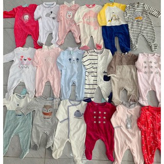 Body sleepsuit nỉ bông cúc trước liền thân xuất dư xịn mùa thu đông cho trẻ sơ sinh 0-2 tuổi màu ngẫu nhiên
