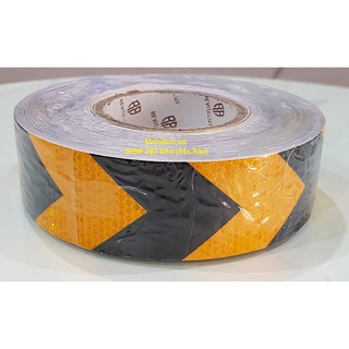 Băng keo phản quang vàng đen mũi tên lớn 5cm*45m hình thật - hàng sẵn-BKPQ-R022
