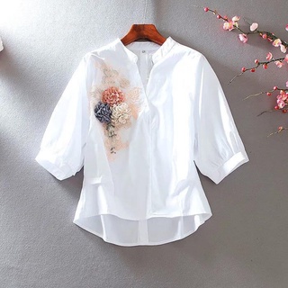 Áo Thun Nữ Plus Size Thêu Hoa Hồng
