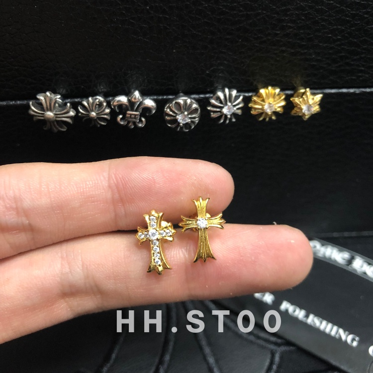 KHUYÊN TAI BẠC, KHUYÊN TAI NAM NỮ , CHROME HEARTS , BÔNG TAI ĐÍNH ĐÁ NHIỀU MẪU, ĐEO SÁT TAI , TRANG SỨC BẠC 925 UNISEX