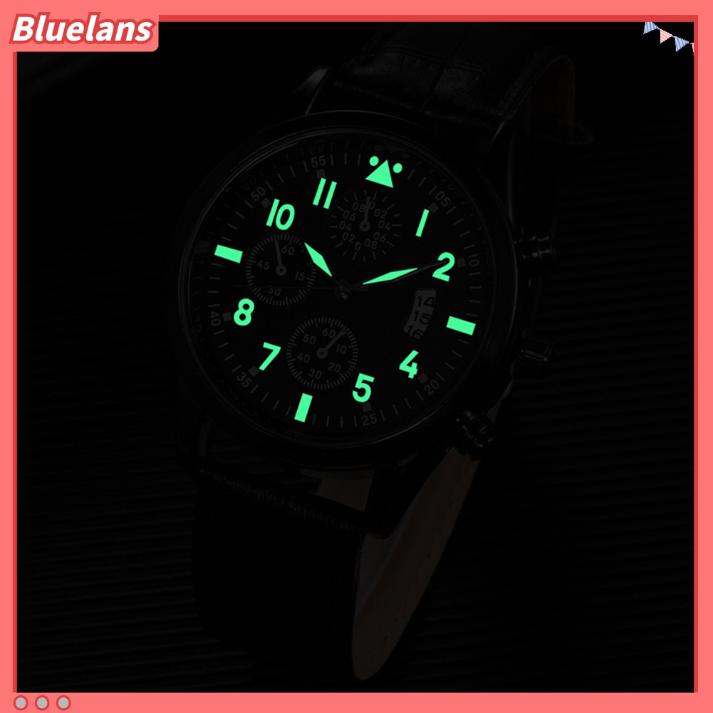 Đồng Hồ Analog Máy Quartz Mặt Tròn Hiển Thị Ngày 48h Thời Trang Cho Nam