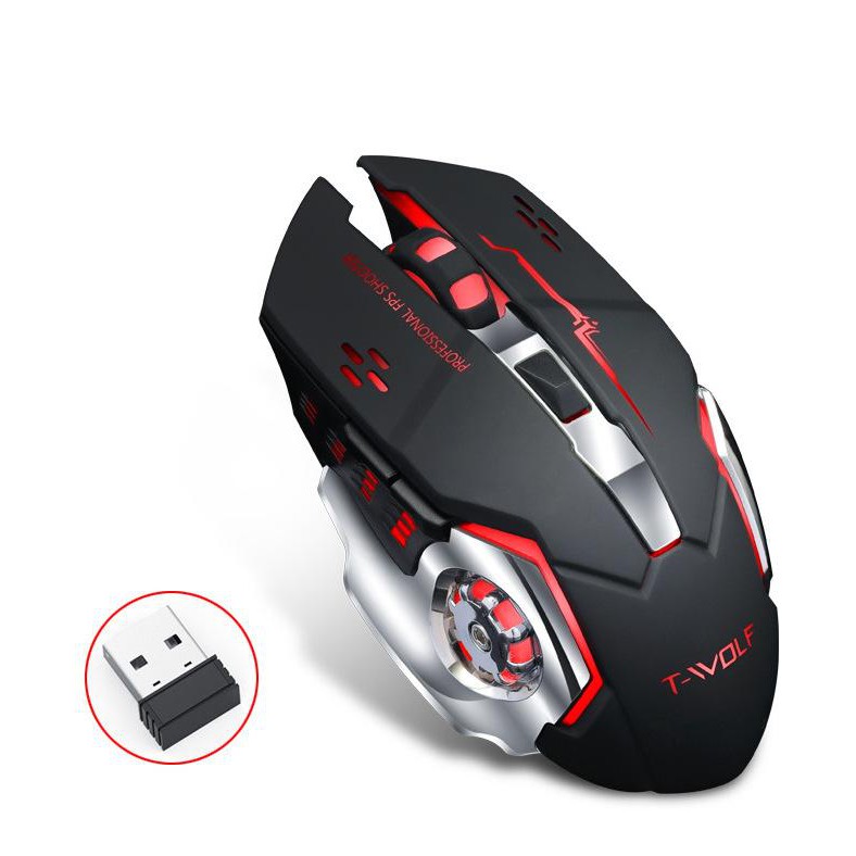 Chuột Không Dây 💎𝓕𝓡𝓔𝓔𝓢𝓗𝓘𝓟💎 Mouse Không Dây Gaming T-Wolf Q13 (BH 6 Tháng) SPTECH COMPUTER