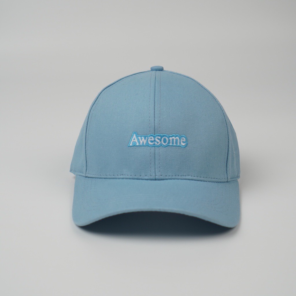 Nón kết nam nữ thêu chữ Awesome, mũ lưỡi trai bóng chày thể thao nhiều màu Unisex Hàn Quốc Sollle
