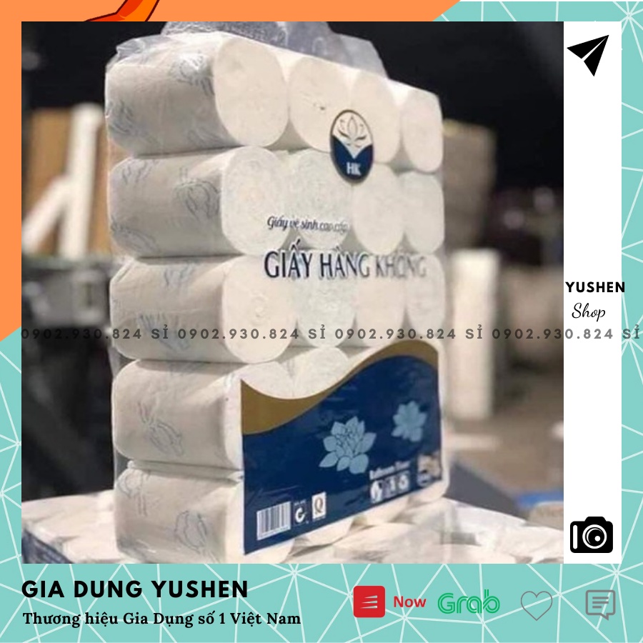 GIẤY HÀNG KHÔNG COMBO 1 CÂY 20 CUỘN, GIẤY VỆ SINH KHÔNG LÕI 3 LỚP SIÊU DAI, SANG, XỊN, MỊN - GIA DỤNG YUSHEN - GHK04