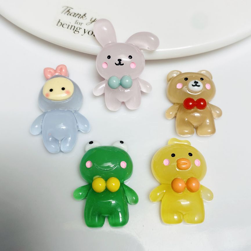 Set 10 Kẹp Tóc Dạ Quang Hình Thú/Thỏ/Vịt/Vịt/Gấu Bằng Nhựa Dạ Quang Độc Đáo DIY