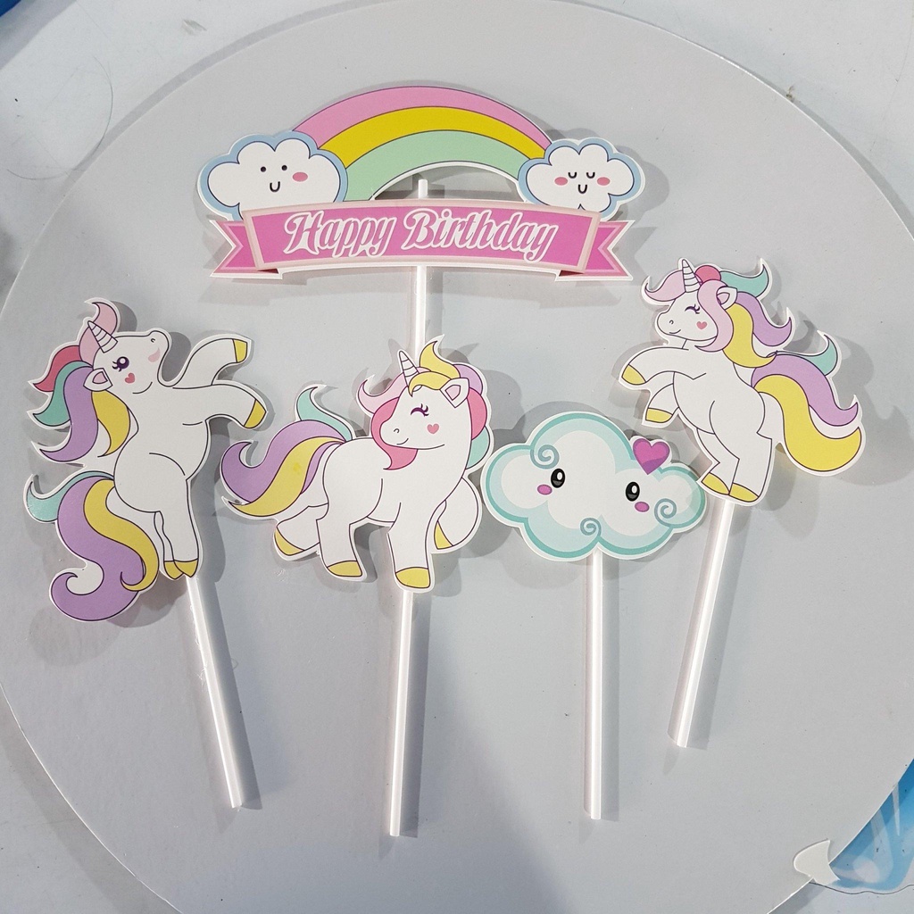 10 set cắm giấy ngựa và cầu vồng