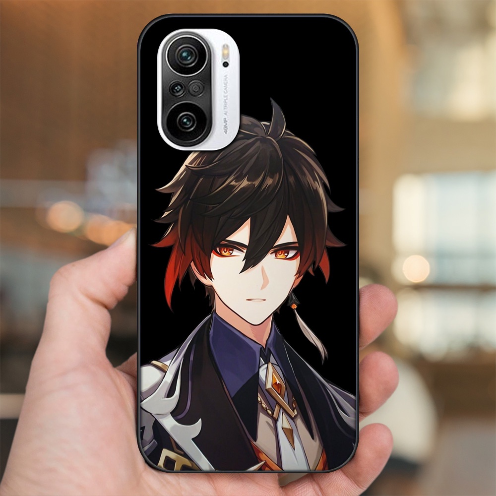 Ốp lưng Xiaomi K40 viền đen in hình Zhongli Genshin Impact