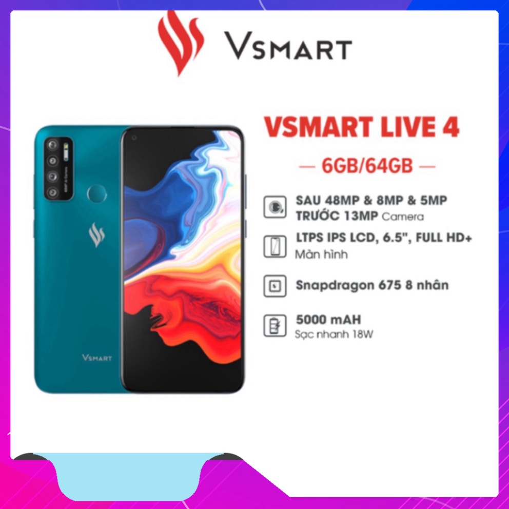 Điện thoại Vsmart Live4 (6GB+64GB) - hàng chính hãng (siêu sale)