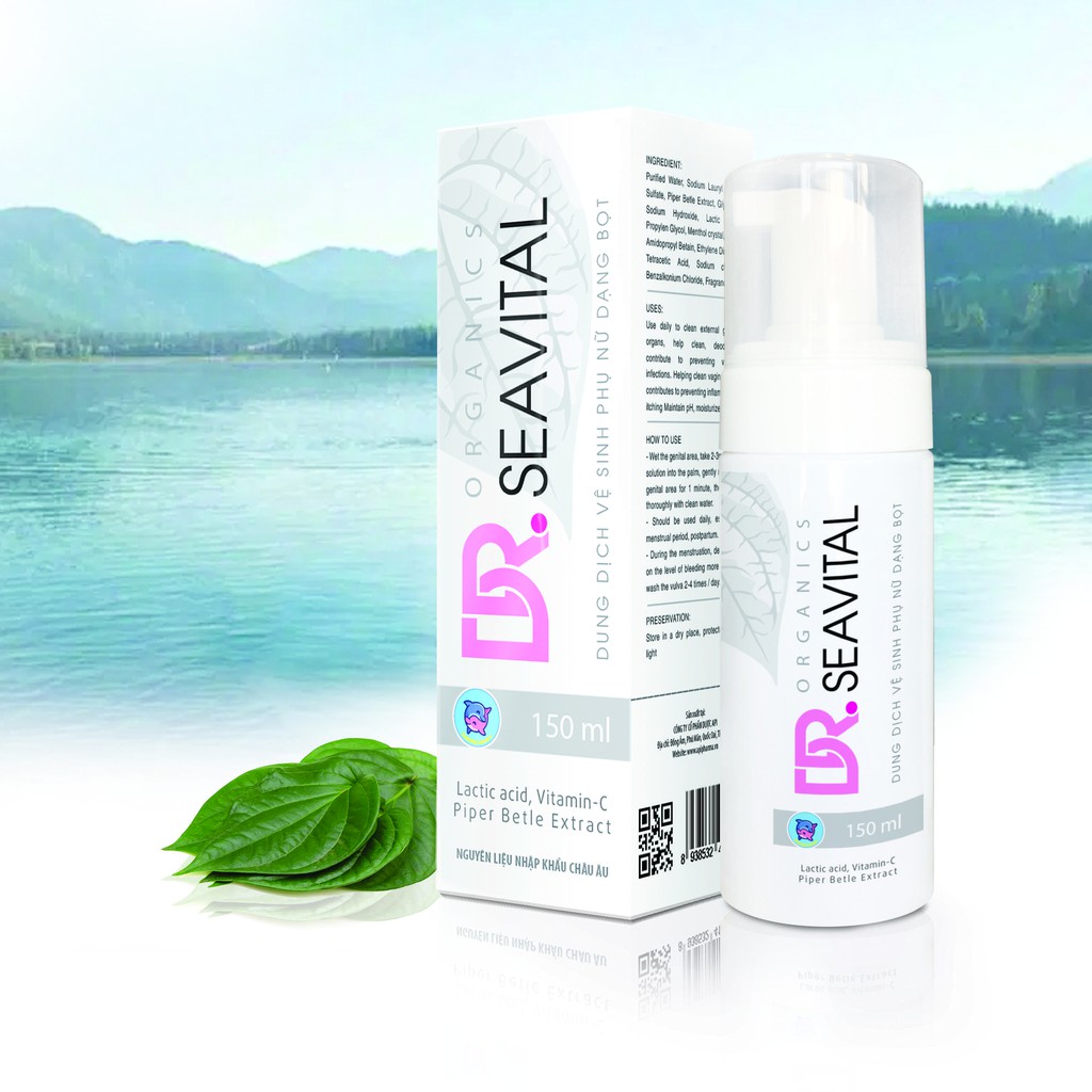 Dung dịch vệ sinh phụ nữ dạng bọt DR.SEAVITAL ORGANIC.  Chai 150 ml