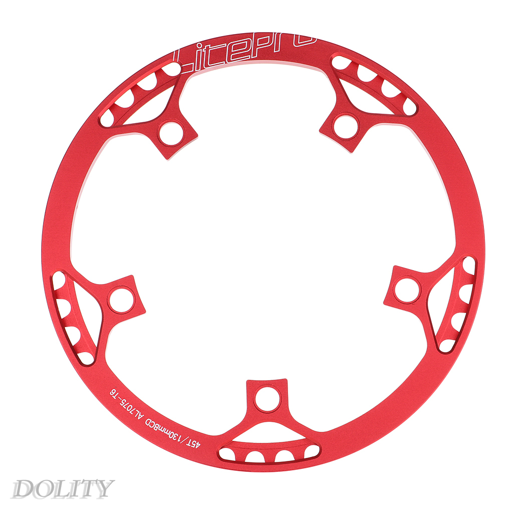 [DOLITY]45T 47T 53T 56T 58T Chainring 130 BCD Single Speed Chain Ring Red 45T