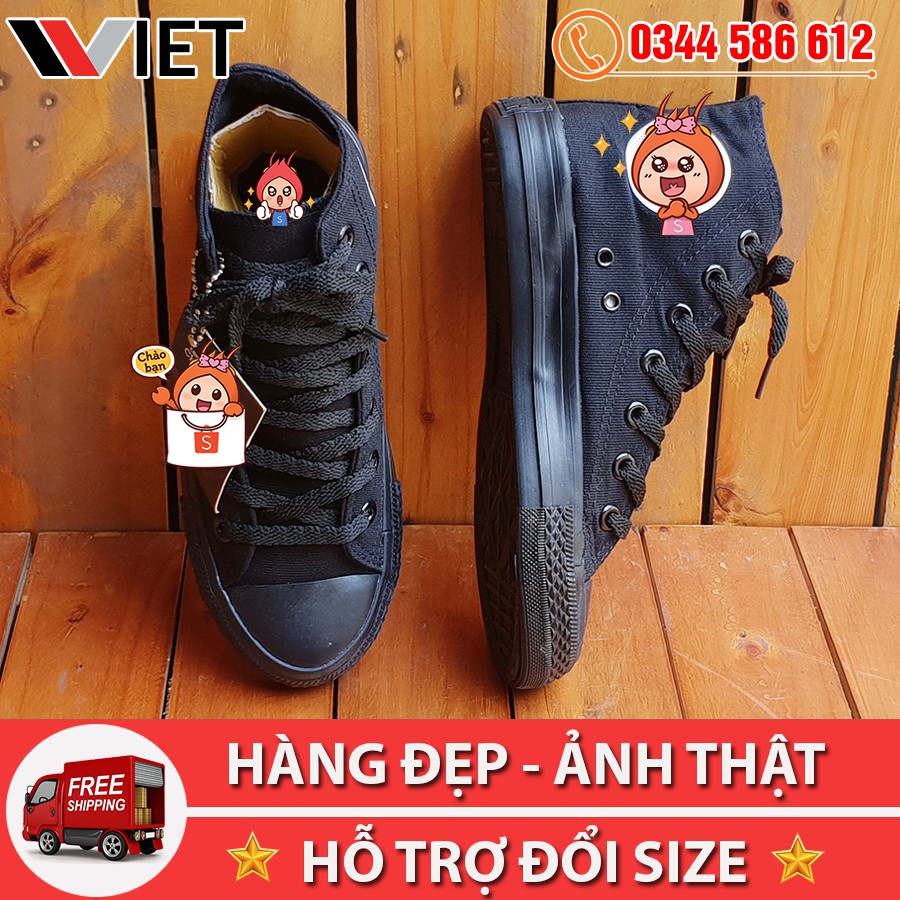 [FREE SHIP TOÀN QUỐC] Giày Thể Thao CV Classic Đen Full Cao Cổ Giá Rẻ | BigBuy360 - bigbuy360.vn