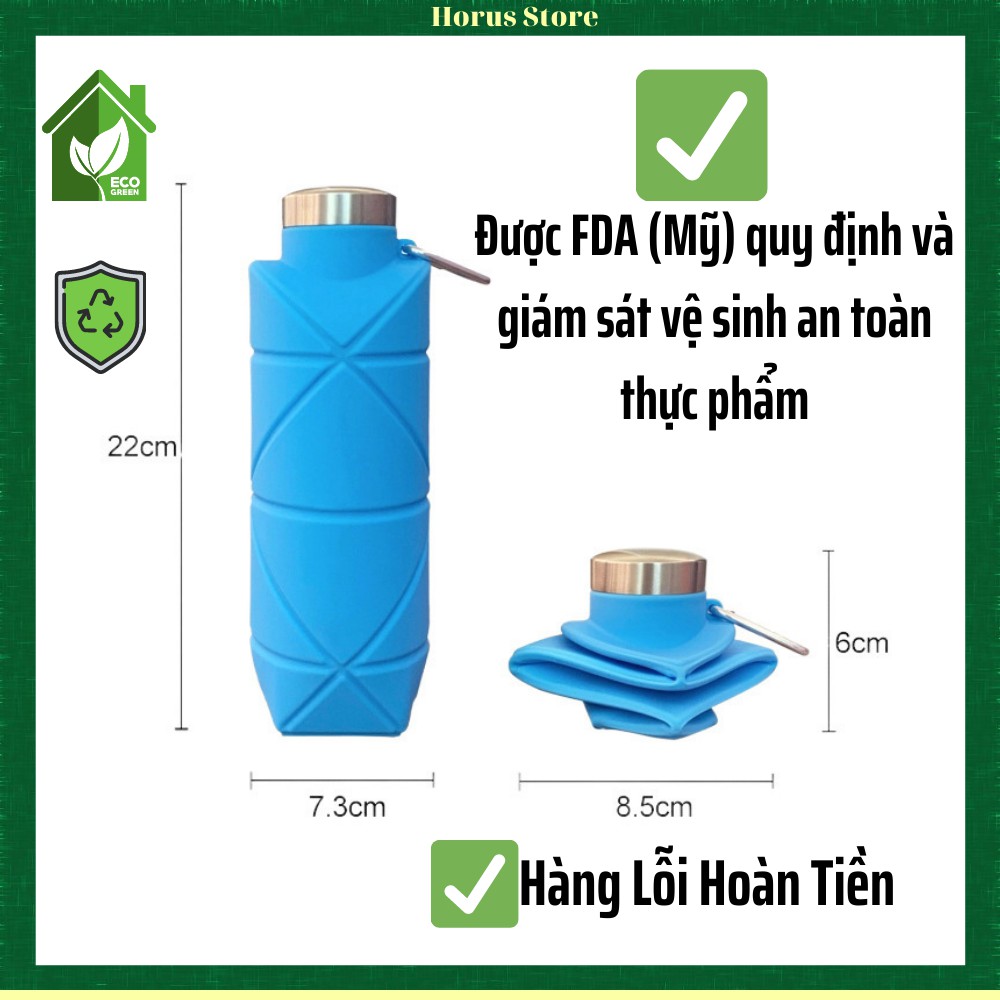 Bình Nước Gấp Gọn Silicon 700ml Giữ Nhiệt Nóng - Lạnh