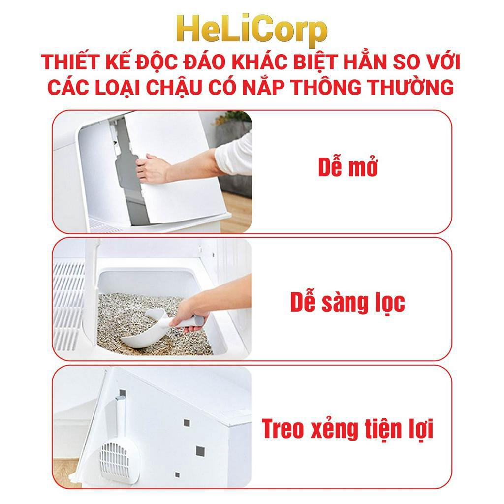 Nhà Vệ Sinh Cho Mèo Cao Cấp White Villa PETKIT Kín Đáo, Chống Văng Cát, Khử Mùi Hiệu Quả - HeLiCorp