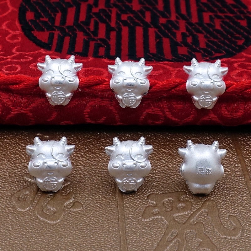 [S925] Charm Trâu bạc kim tiền - MH677