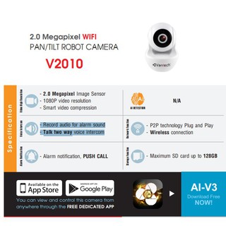V2010 Camera IP 2MP 1080P VANTECH V2010 Giá Rẻ
