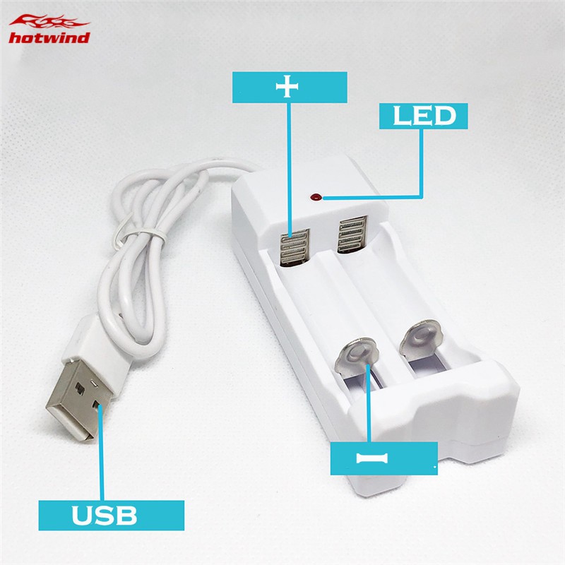 Thiết bị sạc pin nhanh cổng USB có bảo vệ đoản mạch cho 2 pin AAA/AA