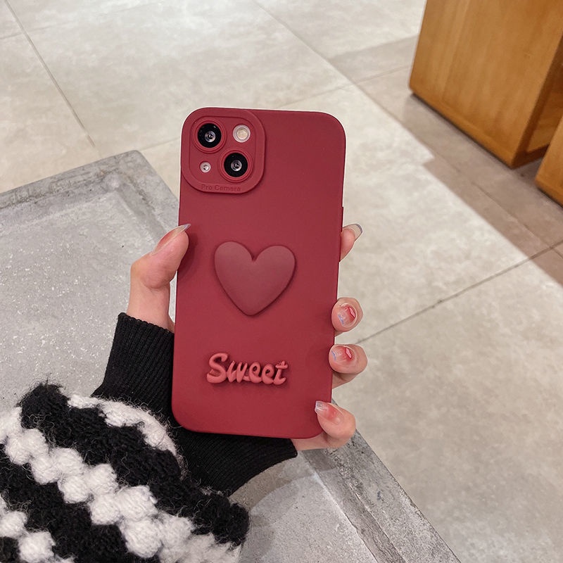 Ốp lưng iphone gắn gắn charm tim sweet bảo vệ camera 7plus x xsmax 11 11promax 12 12pro 12promax 13 13pro 13proma DT13